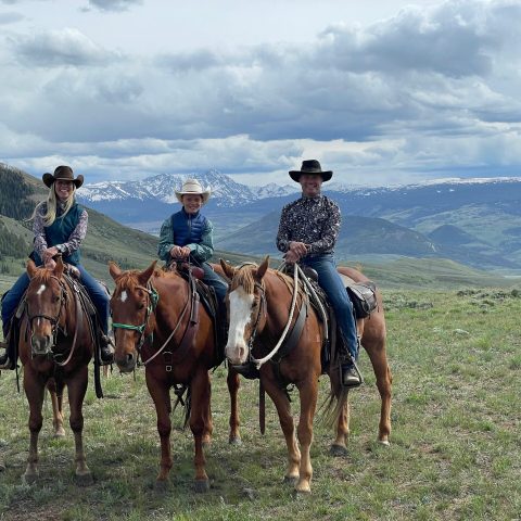 Beautiful landscape view from a family horseback riding trip