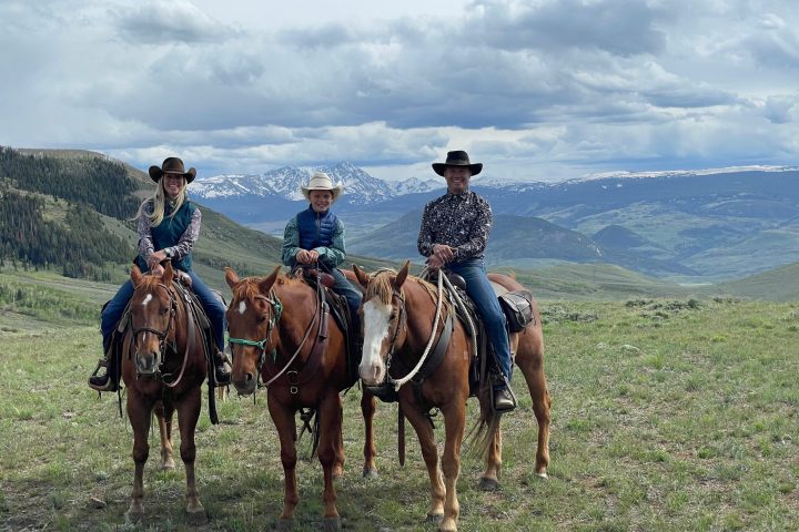 Beautiful landscape view from a family horseback riding trip